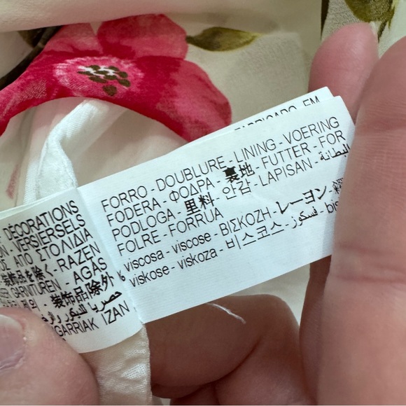 Zara Small White Pink Floral Mini Wrap Satin Slip Dress - Picture 8 of 8